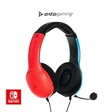 PDP Gaming LVL40 Stereo Kopfhörer mit Mic für Nintendo Switch - PC, iPad, Mac, Laptop Compatible - Geräuschunterdrückung Mikrofon, Soft Comfürt On Ear Headphones, 3.5mm jack - neon blau & rot