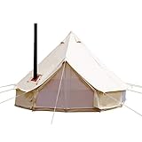 Sport Tent-wasserdichte Campingzelt Familienzelt Baumwolle Tipi Zelt mit Herdheber/Lochrohrentlüftung Indiana Zelt 6M Bell Tent Teepee Pyramidenzelt 6 M