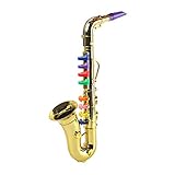 SUPVOX Kinder Trompete Blasinstrument Vorschule Musikspielzeug Saxophon Trompete Horn Früherziehung Spielzeug für Kinder Kleinkinder (Gold)