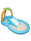 Aufblasbare Pool Play Center Planschbecken 280 x 180 x 135 cm mit Rutsche für Kinder Kinder Garten Hinterhof