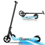 HST 7'' L6 Elektroroller Kinder Elektroscooter E Scooter E Roller Kinder Elektro Scooter Kinder Kickscooter Klappbar & Lange Streifen-Atmosphärenlichter Schwarz