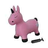 JAMARA 460453 - Hüpftier Einhorn mit Pumpe - BPA-Frei, bis 50 kg, fördert den Gleichgewichtssinn und die motorischen Fähigkeiten, robust und widerstandsfähig, pflegeleicht, pink