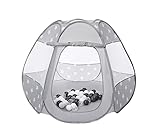 KNORRTOYS.COM 39206 Bällebad-Spielzelt-Bellox Grey White Stars inkl. 50 Balls, grau