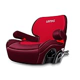 LETTAS Kindersitzerhöhung/Kinderautositze mit ISOFIX und Getränkehalter Gruppe 3 (22-36 kg/6-12 Jahre) ECE R44/04 (Rot)