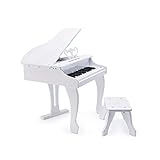 Hape E0338 Luxusflügel | Piano mit 30 Tasten, inklusive Stuhl, elektronisches Musik-Keyboard für Kinder ab 3 Jahren, Weiß