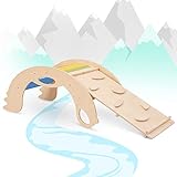 NOBSI Kinder Kletterbogen mit Rutsche - Indoor Bogenwippe aus Holz | Handemachtes Klettergerüst Set nach Kletterdreieck & Montessori Wippe | Kleinkind Kletter Bogen Spielzeug ab 1 Jahr - Bunt