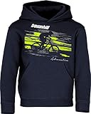 Kinder Pullover: Downhill Adrenaline - Hoodie Kapuzenpullover Pulli Fahrrad Geschenk-e Jungen & Mädchen - Radfahrer-in Mountain Bike MTB BMX Rad Outdoor Junge Kind Sport Geburtstag (Navy 152)