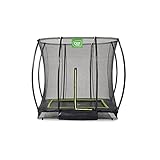 EXIT | Silhouette Boden-Trampolin - 244x366cm - Gartentrampolin - Outdoor - Inkl. Sicherheitsnetz - Schwarz