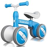 Peradix Kinder Laufrad, Lauflernrad für 1 Jahr, Ohne Pedale Laufrad mit Verstellbarer Sitz und Lenker, 4 Räder Fahrrad Spielzeug für Baby 1 2 3 Jahr Jungen Mädchen für Geburtstag Geschenk