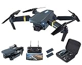 CHUBORY Drohne für Anfänger 40+ Minuten Langflugzeit WiFI FPV mit Kamera für Erwachsene-Kinder 1080P HD 120°Weitwinkel Quadcopter mit Optischer Flusspositionierung, Folgen mir, 3D Drehung (2 Akkus)