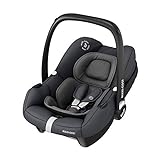 Maxi-Cosi Tinca i-Size Babyschale, sehr leichter Gruppe 0+ Autositz (nur 3,2kg), inkl. Sonnenschutz, nutzbar ab der Geburt bis zu 75 cm (0-12 kg), Essential Graphite, Grau
