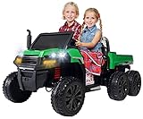 Actionbikes Motors Kinder Elektroauto A730 UTV - 4 x 35 Watt Motor - 2 Sitzer - Eva Vollgummireifen - 2,4 Ghz Fernbedienung (Grün/Gelb)