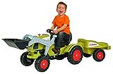 BIG - Claas Celtis Loader mit Anhänger - Kindertrettraktoren, Spielfahrzeug mit Präzisionskettenantrieb, 3-fach verstellbarer Sitz, bis 50 kg, Claas Lizenz, für Kinder ab 3 Jahren