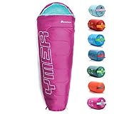 meteor Premium Kinder-Schlafsack Sommer Ultra-leicht Kinder Hüttenschlafsack Komfortbel Jugendliche Camping Deckenschlafsack Outdoor Herbst inlett Schlafsack Baby Mini Sleeping Bag (Fuchsia/Minze)