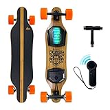 AsVIVA E-Longboard LB1 I Elektro Longboard mit Fernbedienung I 25 km Reichweite mit bis zu 35 km/h I Elektro Skateboard für 20° Steigung I 93 cm Longboard mit Motor I 4000 mAh Lithium-Batterie