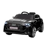 HOMCOM Kinderfahrzeug Elektroauto 3 Geschwindigkeiten Auto-Spielzeug Elektro Kinderauto mit Fernbedienung Reifen Musik(MP3/USB/TF) für Kinder ab 3 Jahre Kunststoff Metall Schwarz 108 x 60 x 47 cm