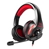 YINSAN PC Gaming Headset für PS4 Xbox One PS5, PS4 Headset mit Mikrofon & LED Lichter, PS4 Gamer Kopfhörer mit Mikrofon, 3.5mm Surround Sound Headset mit Intensiven Bässen für Switch Laptop Mac