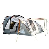 Skandika Tunnelzelt Egersund für 5 Personen | Camping Zelt mit Sleeper Technologie, eingenähter Zeltboden, nachtschwarz Schlafkabine, 2 m Stehhöhe, wasserdicht, 5000 mm Wassersäule | Outdoor