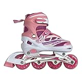 Tante Tina Inliner für Kinder - Kinder Inliner verstellbar mit leuchtenden Rollen - Kinderinliner Rollschuhe größenverstellbar in 4 Größen - Pink S (28-32