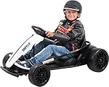 Actionbikes Motors Kinder Elektroauto GoKart - 2 x 350 Watt Motor - 2 x 12 Volt 7 Ah Batterie - Kinderfahrzeug - Cart - Eva-Reifen vorne (Weiß)