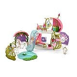 schleich 42445 Glitzerndes Blütenhaus mit Einhörnern, See und Stall, für Kinder ab 5 Jahren, bayala® - Spielset