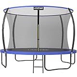 LARMNEE Trampolin Ø 305 cm, Gartentrampolin Outdoor mit Sicherheitsnetz, mit Leiter, gepolsterten Stangen und Sicherheitsabdeckung, bis 150kg EBB103TR02