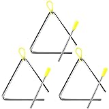 Anruyi 3 Stück Triangel Instrumenten Set Dreieck Musikinstrument Kinder Triangel mit Schlägel Gummigriff Legierung Triangel Schlaginstrument für Percussion Musikalische Früherziehung (6.56 Zoll)