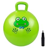 INPODAK Hüpfball für Kinder, Hüpfbäll ab 3 4 5 6 Jahre, 22 Zoll Hopper Ball, Sprungball für Jungen Mädchen, Kleinkinder Springbälle, Garten Spiel Drinnen Draußen Grün Frosch