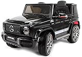 Kinder Elektroauto Mercedes G63 AMG, Eva Räder, Kinderauto Kinderfahrzeug (Schwarz)