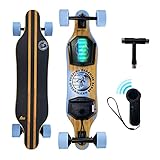 AsVIVA E-Longboard LB2 I Elektro Longboard mit Fernbedienung I 25 km Reichweite mit bis zu 35 km/h I Elektro Skateboard für 20° Steigung I 93 cm Longboard mit Motor I 4000 mAh Lithium-Batterie