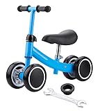 Kinder Laufrad, Balance Fahrrad, Balance Lauflernrad, Mini Bike Scooter, mit 4 R?der, f¨¹r 1-2 Jahre altes Baby (Blau)