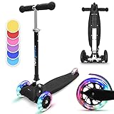 Fun Pro ONE Roller, Scooter für Kinder, Dreirad-Kinderroller, Tretroller für Jungen & Mädchen, Kinderscooter mit LED-Räder, Mini Roller Höhenverstellbar & Klappbar, Roller für Kinder 3-6 Jahren