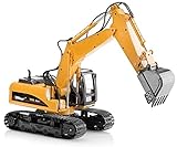 Top Race Bagger Spielzeug mit beweglicher Schaufel und Schaufelarm , Schaufelbagger, Metall Traktor mit drehbarer Kabine, Kinderspielzeug für Jungen und Mädchen, Baustellenfahrzeug für Kinder