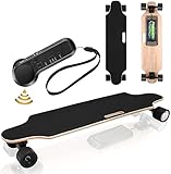 Elektrisches Skateboard Longboard E Komplettboard Elektrisches City Skateboards Elektrolongboard mit Fernbedienung und 250W Motor | Reichweite 10 km, Max. Geschwindigkeit 20km/h