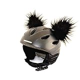 Helm-Ohren für Skihelm, Snowboardhelm, Kinder-Helm, Kinder-Skihelm, Motorradhelm, Fahrradhelm - Helmdeko für Kinder und Erwachsene (Schwarz)