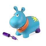 B. toys Hüpftier Hippo mit Handpumpe – 42cm Aufblasbarer Blauer Hüpfball in Tierform für Kinder ab 18 Monaten (3 Teile)