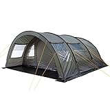 CampFeuer Zelt Relax6 für 6 Personen | Oliv/Grau | Variables Tunnelzelt mit großem Vorraum, 5000 mm Wassersäule | Abtrennbare Schlafkabine | Gruppenzelt, Campingzelt, Familienzelt
