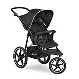 Hauck Kinder Buggy Runner 2, Große Luftreifen 3 Rad, Bis 25 kg, mit Liegefunktion und Netzfenster, UV-Schutz 50+, Höhenverstellbar, Zusammenklappbar, Großer Korb, Schwarz