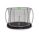 EXIT | Black Edition Boden-Trampolin - ø366cm - Gartentrampolin - Outdoor - Inkl. Sicherheitsnetz