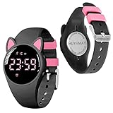 HUYVMAY Kinder Fitness Uhr Schrittzähler Uhr ohne App Handy Bluetooth, 1 Stunde Aufladung für 20 Tage Nutzung, IP68 wasserdichte Fitness Tracker für Kinder Boys Girls, Armbanduhr mit Timer 3 Wecker