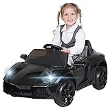 Actionbikes Motors Kinder Elektroauto Super Sport - Ledersitz - Mp3 - USB - SD - 2,4 Ghz Rc Fernbedienung mit Not Stop - Softstart - Elektro Auto für Kinder ab 3 Jahre (Schwarz)