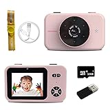 Kinderkamera Digitale Videokamera Kinderspielzeug 2,4 Zoll 4K HD-Bildschirm mit 32 GB TF-Karte Spielzeug Geschenk für 3 bis 12 Jahre alte Kindergeburtstagsgeschenke (PINK)