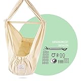 Wolke MiNe Federwiege Baby inkl. Deckenbefestigung und Feder | Baby Hängematte aus Bio Baumwolle | Allergikerfreundlich & Vegan | Baby Zubehör für Neugeborene | Baby Erstausstattung