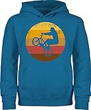 Kinder Sport Kleidung - Vintage BMX - 128 (7/8 Jahre) - Himmelblau - Kinder Hoodie BMX - JH001K JH001J Just Hoods Kids Hoodie - Hoodie Kinder Pullover für Mädchen und Jungen