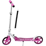 ArtSport Scooter Cityroller Big Wheel 205mm Räder klappbar & höhenverstellbar — Kinder-Roller ab 3 Jahre - Tretroller bis 100 kg — pink