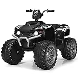 DREAMADE 12V Elektroquad für Kinder, Kinderquad mit LED-Lichte & Musik & Hupe & USB & Langsamer Start, Elektromotorrad , Elektrofahrzeug für Kinder 3-7 Jahre, bis 35kg belastbar (Schwarz)