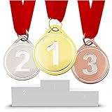 Kleintober Premium Medaillen I für Kindergeburtstag, Party, Fußball, Adventskalender I Sieger Medaille I Medaillen Metall I Geschenke, Give Aways, Mitgebsel I Medaillen Kindergeburtstag I Pokal