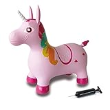 JAMARA 460316 - Hüpftier Einhorn mit Pumpe - BPA-Frei, belastbar bis 50kg