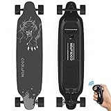 RCB Longboard Elektromotor Skateboard E Skateboard, mit Fernbedienung, Skateboard-Design 4-Räder, langlebige Batterie, Starke Installation, schwarz, Geschenke für Erwachsene und Jugendliche