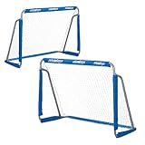 Relaxdays Fußballtor Garten, 2er Set, Kinder & Erwachsene, HBT 110 x 150 x 75 cm, Metall, stabile Tore für Fußball, blau, 50% Eisen